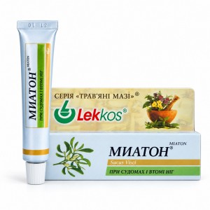 Миатон крем-бальзам ЛЕККОС 15 г — с соком омелы белой, при судорогах и усталости ног